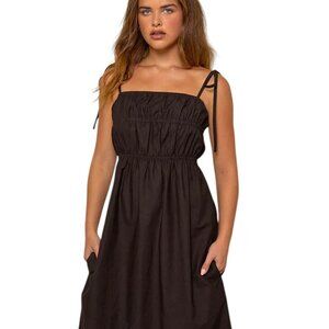 Motel Haruko Dress Chocolate Brown Small with Pockets